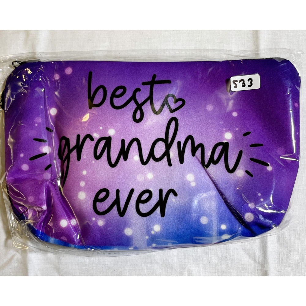 Unbranded Cosmetic Bag Women OS Purple New Best Grandma Ever Galaxy Pouch Zipper